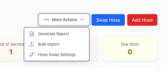 Hose Settings Menu
