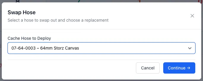 Hose Settings Menu